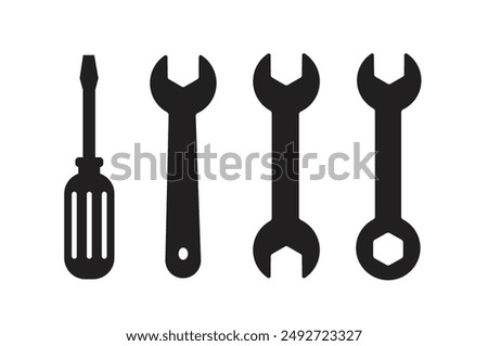 Wrench and screwdriver icon. repair symbol vector illustration