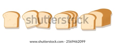 Bread sliced bakery icon set vector illustration