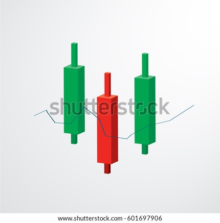 Candlestick chart icon stock exchange vector