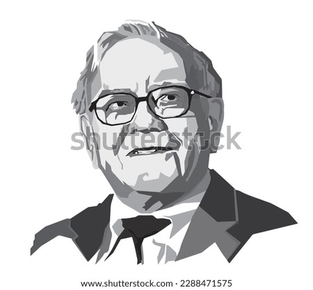 Warren Buffett  face art style isolated template design warren buffet white background