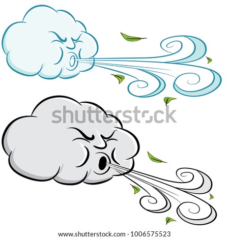An image of a Windy Day Cloud Blowing Wind and Leaves.