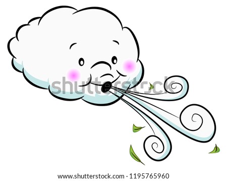 An image of a Adorable Cloud Blowing Wind.