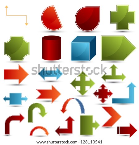 An image of a set of chart shapes.