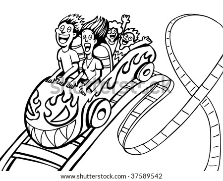 Family Riding Roller Coaster Art Stock Vector Illustration 37589542 ...