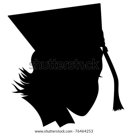 An Image Of A Female Graduate With Hat Silhouette. Stock Vector ...