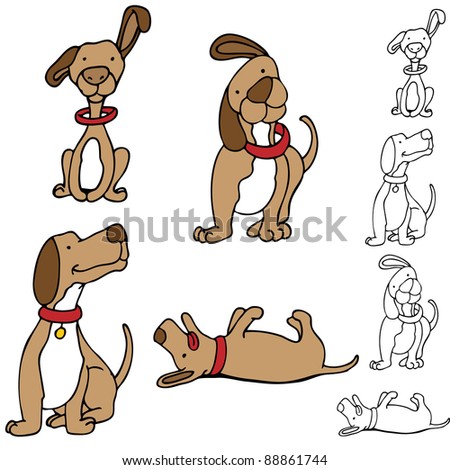 An Image Of A Cartoon Dog Set. Stock Photo 88861744 : Shutterstock