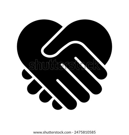 shake hands with love icon vector design illustration template