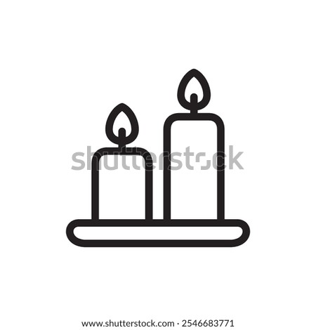 candle icon line vector design illustration template in trendy style