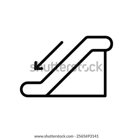 Escalator down icon line vector design template with trendy style