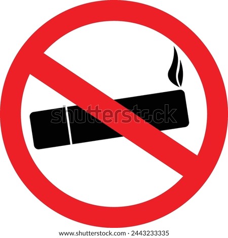 Simple no smoking icon image. Used for banners or stickers.