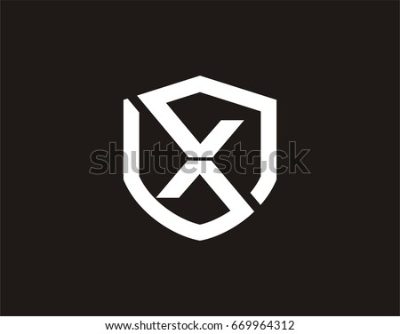 X letter in shield