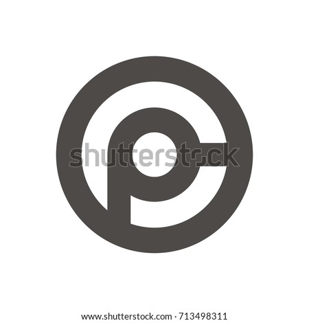 CP or PC letter template logo design vector