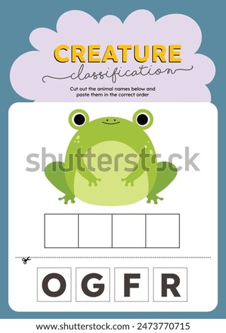 cut and paste animal learning alphabet english language worksheet printable for kids fun education