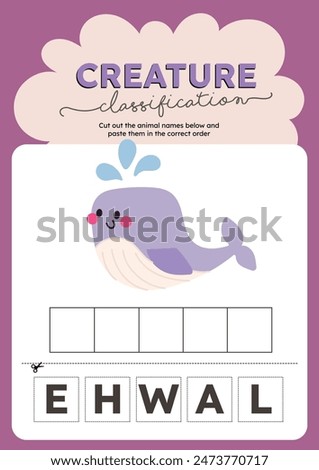 cut and paste animal learning alphabet english language worksheet printable for kids fun education