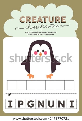 cut and paste animal learning alphabet english language worksheet printable for kids fun education