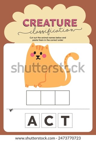 cut and paste animal learning alphabet english language worksheet printable for kids fun education