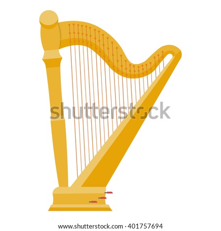 Harp vector illustration isolated on a white background