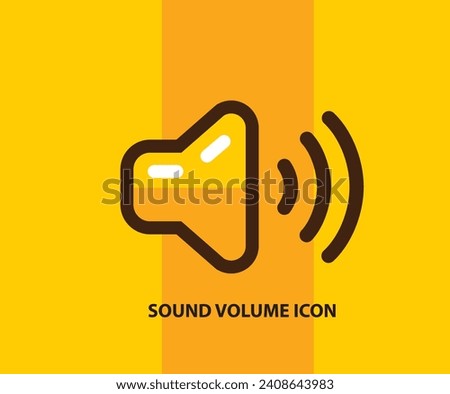 speaker volume flat vector icon. for graphic design, logo, website, social media on yellow background