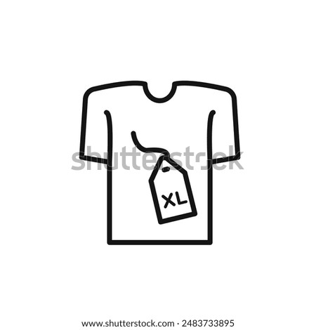 XL Shirt Size Icon outline collection in black