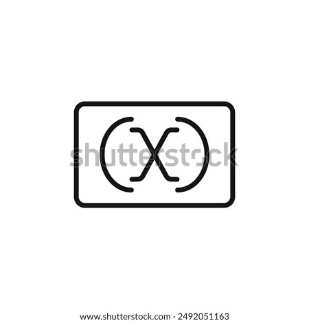 Variable symbol icon outline collection in black and on white background