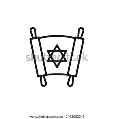 Torah icon outline collection in black and on white background