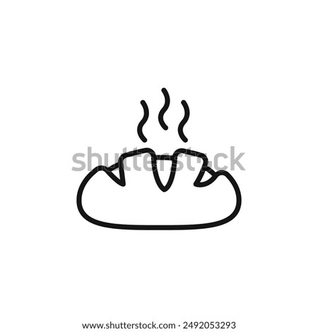 fresh bread icon outline collection in black and on white background