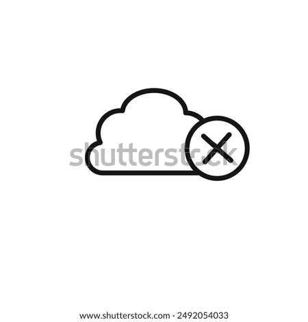 cloud sync disable icon outline collection in black and on white background