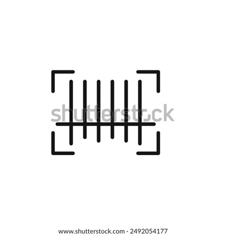 Bar code scanner icon outline collection in black and on white background