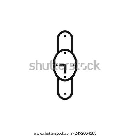 Wristwatch icon outline collection in black and on white background