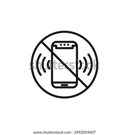 silent phone icon outline collection in black and on white background