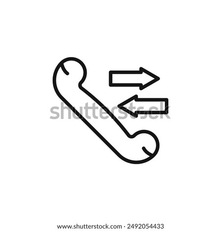 incoming outgoing calls icon outline collection in black and on white background