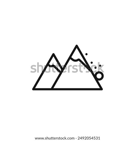 avalanche icon outline collection in black and on white background