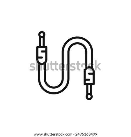 AUX cable icon outline collection in black and on white background