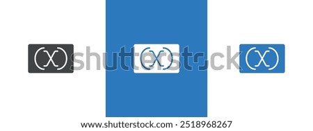 Variable symbol icon thin line illustration