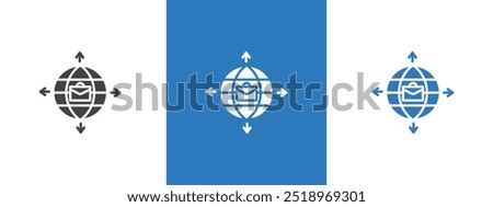 Business expansion icon thin line illustration