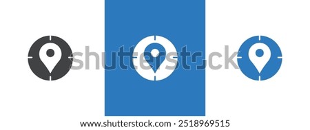 Crosshair location pin icon thin line illustration