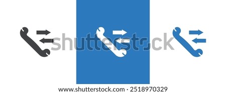 incoming outgoing calls icon thin line illustration