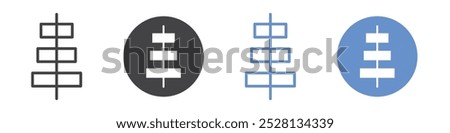 Align center icon Flat art in black and white isolated