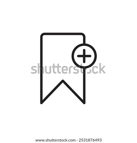 Bookmark add icon Simple thin outline