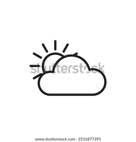 Partially cloudy icon Simple thin outline