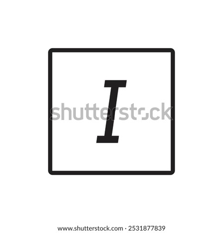 Italic button icon Simple thin outline