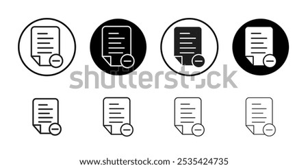 Remove document icon Simple thin outline