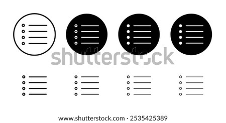 Bulleted list icon Simple thin outline