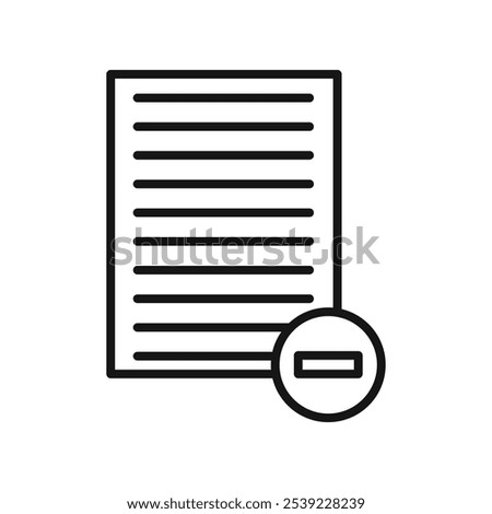 Remove document icon outline collection or set in black and white