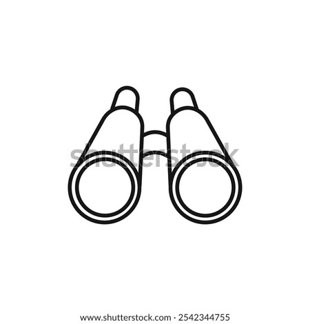 Binoculars icon outline collection or set in black and white