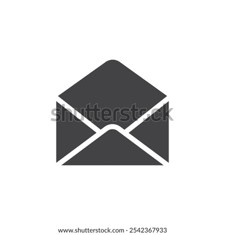 Open envelope icon Symbol mark in filled style