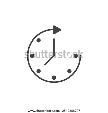 Time forward icon Symbol mark in filled style