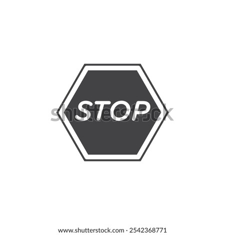 Stop icon Symbol mark in filled style