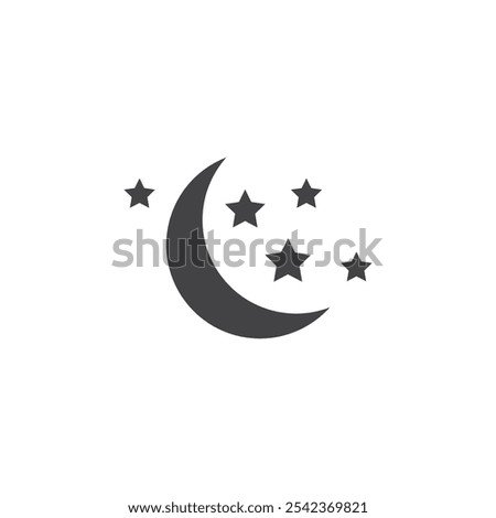 Moon stars icon Symbol mark in filled style