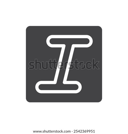 Italic button icon Symbol mark in filled style